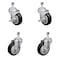 Service Caster 4 Inch Black Polyurethane Wheel Swivel 1/2 Inch Threaded Stem Caster Brakes, 2PK SCC-TS20S414-PPUB-BLK-TLB-121315-2S2 - alternate 1